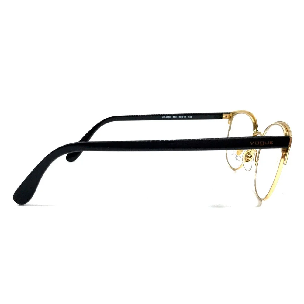 Vogue Eyeglasses Frames VO4088 352 Black Gold Cat Eye Full Rim 50-18-140